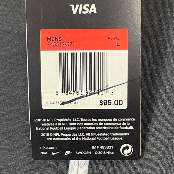 Nike Sweatshirt Adult Large Gray LA Rams Swoosh Dri Fit Full Zip NFL‎ Mens NWT - Picture 5 of 14